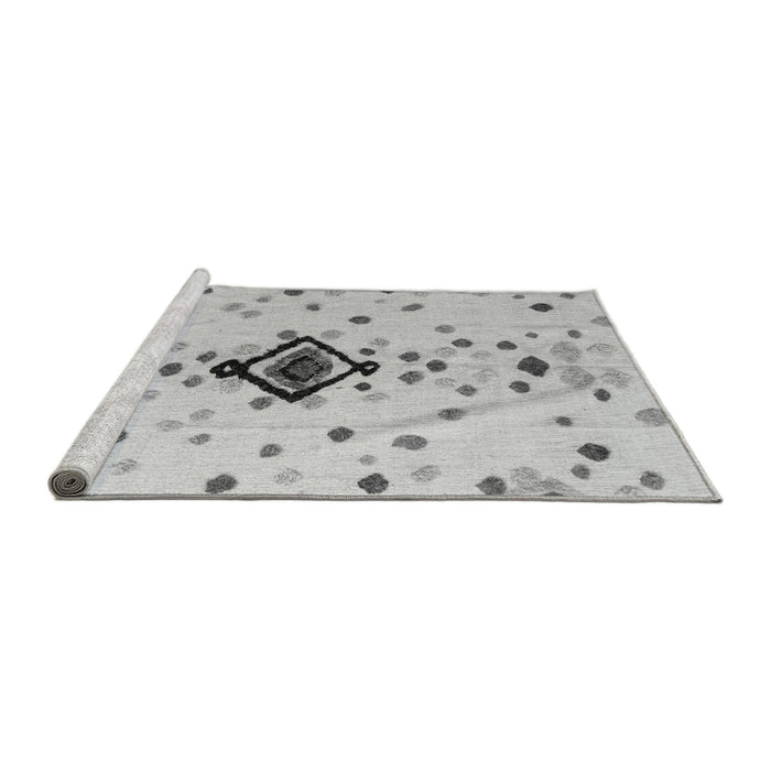 Sideview of Machine Washable Abstract Gray Modern Rug, wshabs4468gry