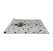 Sideview of Machine Washable Abstract Gray Modern Rug, wshabs4468gry