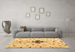 Machine Washable Abstract Brown Modern Rug in a Living Room,, wshabs4468brn