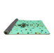 Sideview of Abstract Turquoise Modern Rug, abs4468turq