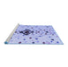 Sideview of Machine Washable Abstract Blue Modern Rug, wshabs4468blu