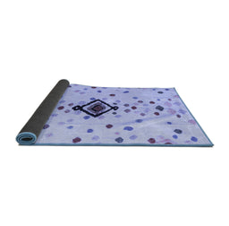 Sideview of Abstract Blue Modern Rug, abs4468blu