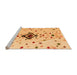 Sideview of Machine Washable Abstract Orange Modern Area Rugs, wshabs4468org