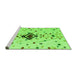 Sideview of Machine Washable Abstract Green Modern Area Rugs, wshabs4468grn