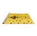 Sideview of Machine Washable Abstract Yellow Modern Rug, wshabs4468yw