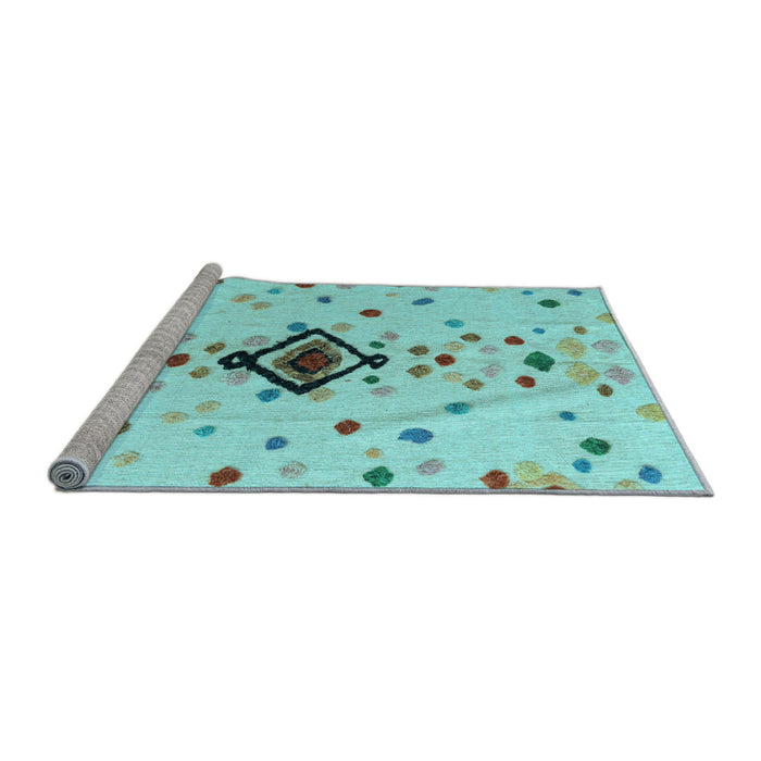 Sideview of Machine Washable Abstract Light Blue Modern Rug, wshabs4468lblu