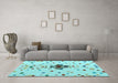 Machine Washable Abstract Light Blue Modern Rug in a Living Room, wshabs4468lblu