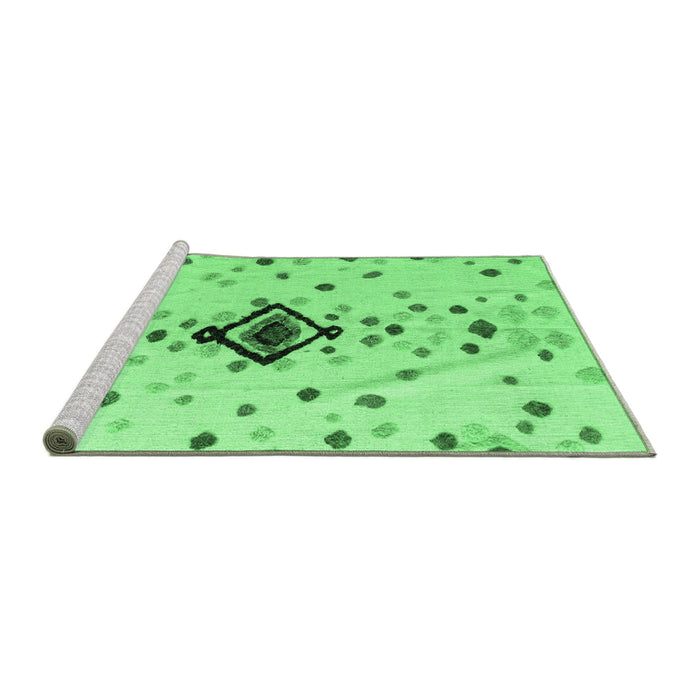 Sideview of Machine Washable Abstract Emerald Green Modern Area Rugs, wshabs4468emgrn