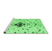 Sideview of Machine Washable Abstract Emerald Green Modern Area Rugs, wshabs4468emgrn