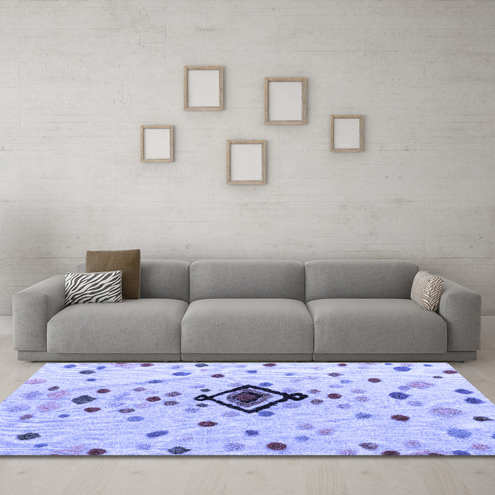 Machine Washable Abstract Blue Modern Rug in a Living Room, wshabs4468blu