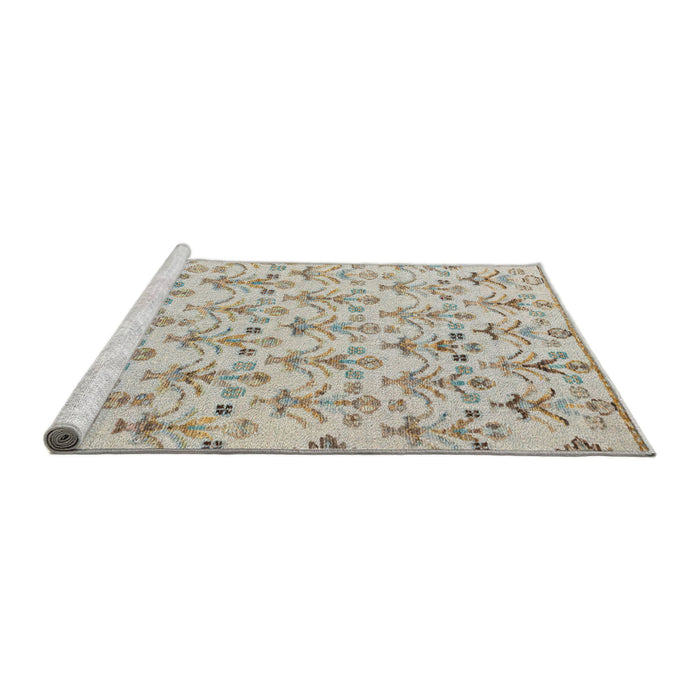 Sideview of Machine Washable Abstract Grey Gray Rug, wshabs4469
