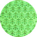 Round Abstract Green Modern Rug, abs4469grn