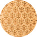 Round Abstract Orange Modern Rug, abs4469org