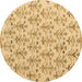 Round Abstract Brown Modern Rug, abs4469brn