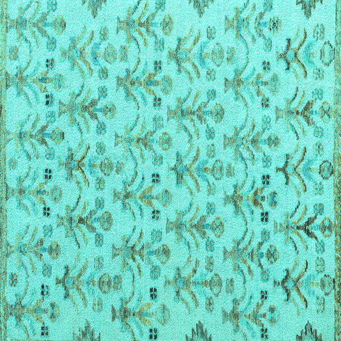 Square Abstract Turquoise Modern Rug, abs4469turq