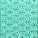 Square Abstract Turquoise Modern Rug, abs4469turq