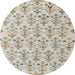 Round Abstract Gray Modern Rug, abs4469