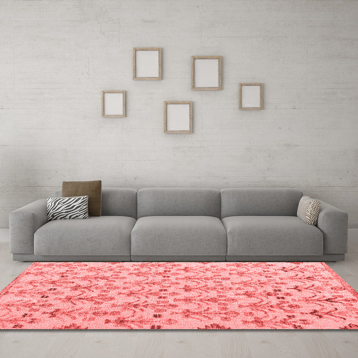 Modern Red Washable Rugs