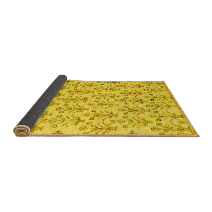 Sideview of Abstract Yellow Modern Rug, abs4469yw