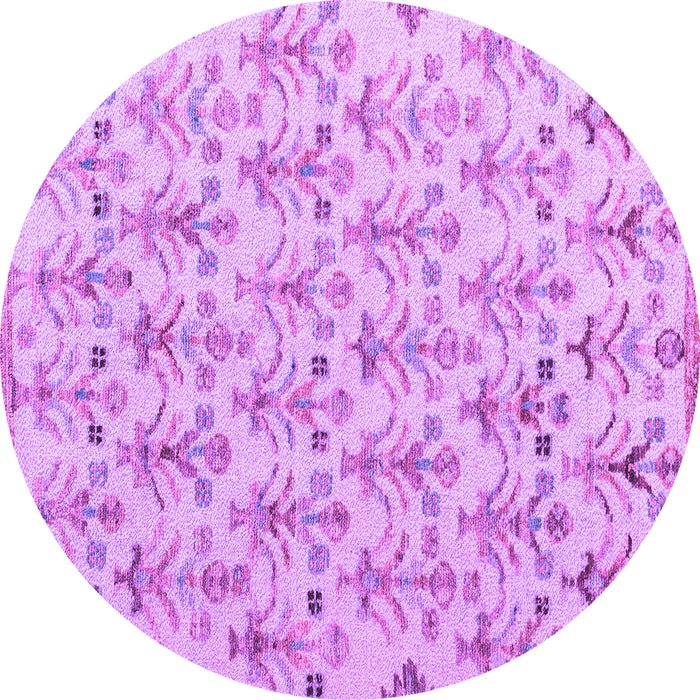 Round Abstract Purple Modern Rug, abs4469pur