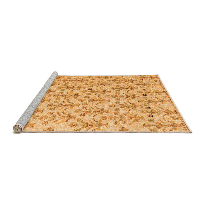 Sideview of Machine Washable Abstract Orange Modern Area Rugs, wshabs4469org