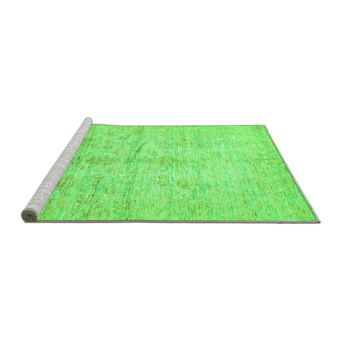 Sideview of Machine Washable Oriental Green Traditional Area Rugs, wshabs446grn