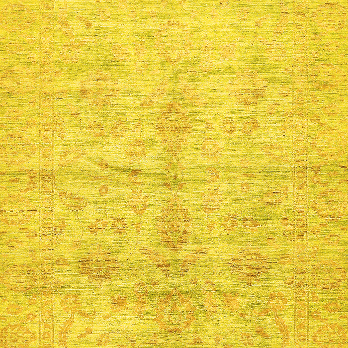 Machine Washable Oriental Yellow Traditional Rug, wshabs446yw