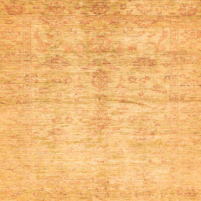 Square Machine Washable Oriental Orange Traditional Area Rugs, wshabs446org