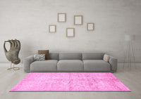 Machine Washable Oriental Pink Traditional Rug, wshabs446pnk