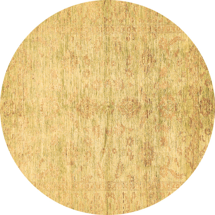 Round Machine Washable Oriental Brown Traditional Rug, wshabs446brn