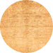 Round Oriental Orange Traditional Rug, abs446org