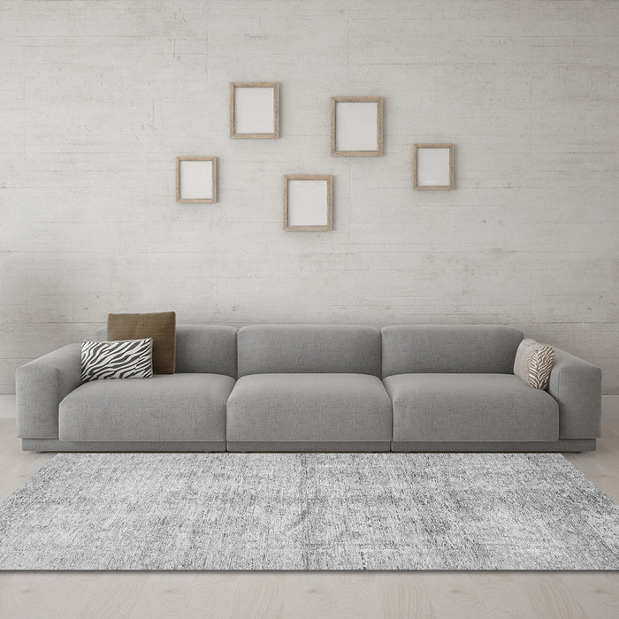 Machine Washable Oriental Gray Traditional Rug in a Living Room,, wshabs446gry