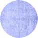 Round Oriental Blue Traditional Rug, abs446blu