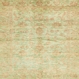 Square Machine Washable Abstract Metallic Gold Rug, wshabs446