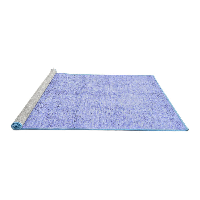 Sideview of Machine Washable Oriental Blue Traditional Rug, wshabs446blu