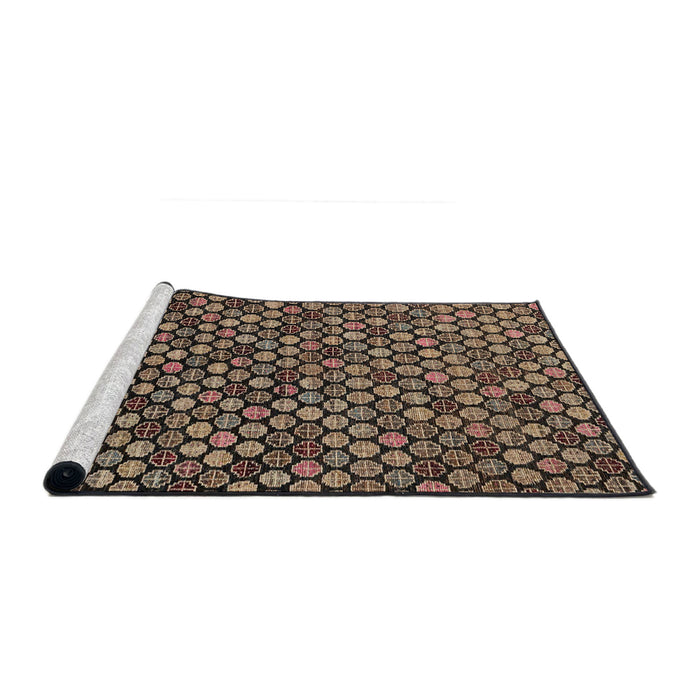 Sideview of Machine Washable Abstract Night Red Rug, wshabs4470