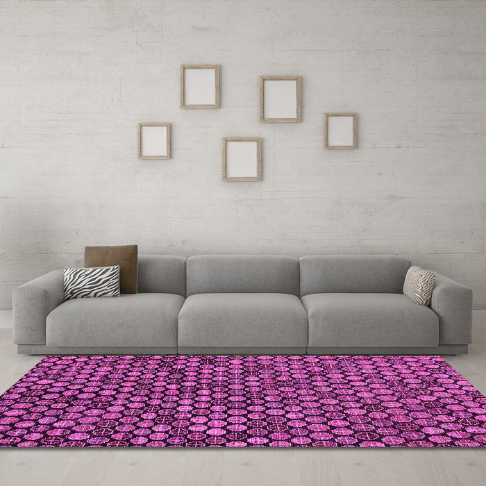 Machine Washable Abstract Pink Modern Rug in a Living Room, wshabs4470pnk