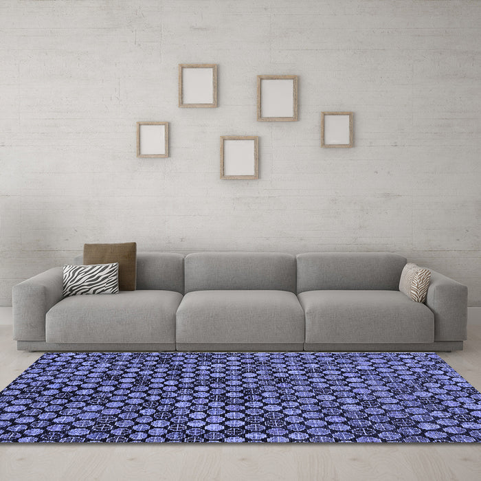 Machine Washable Abstract Blue Modern Rug in a Living Room, wshabs4470blu