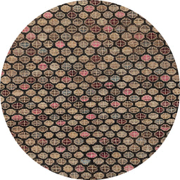 Round Abstract Red Modern Rug, abs4470