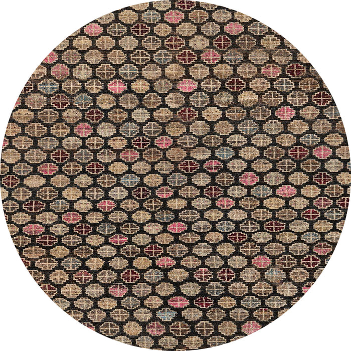 Round Machine Washable Abstract Night Red Rug, wshabs4470