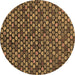 Round Abstract Brown Modern Rug, abs4470brn