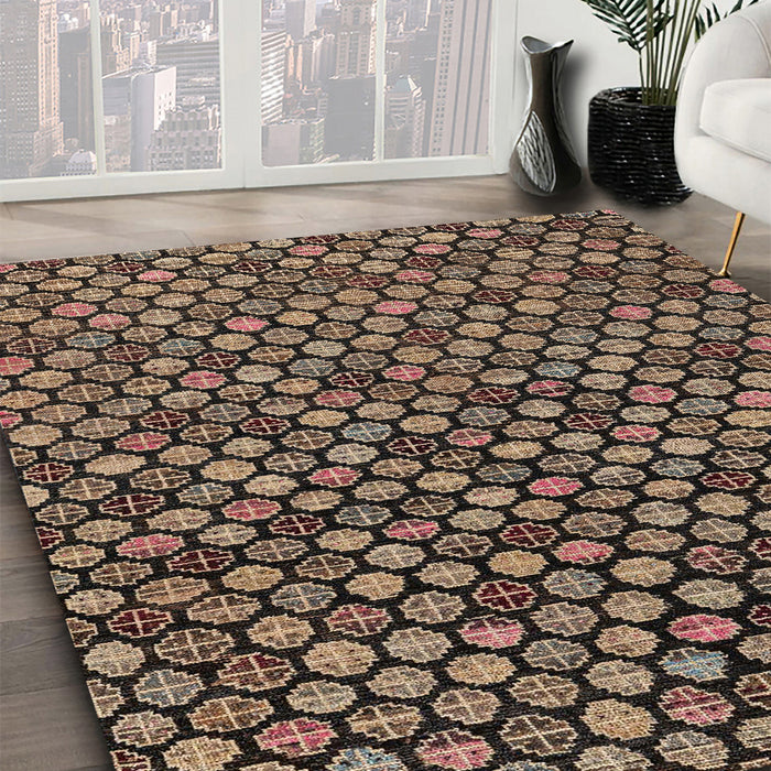 Machine Washable Abstract Night Red Rug in a Family Room, wshabs4470