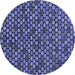 Round Abstract Blue Modern Rug, abs4470blu