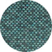 Round Machine Washable Abstract Light Blue Modern Rug, wshabs4470lblu