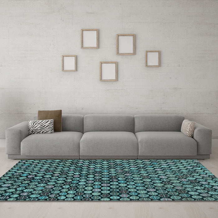 Machine Washable Abstract Light Blue Modern Rug in a Living Room, wshabs4470lblu