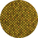 Round Machine Washable Abstract Yellow Modern Rug, wshabs4470yw