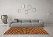 Machine Washable Abstract Orange Modern Area Rugs in a Living Room, wshabs4470org