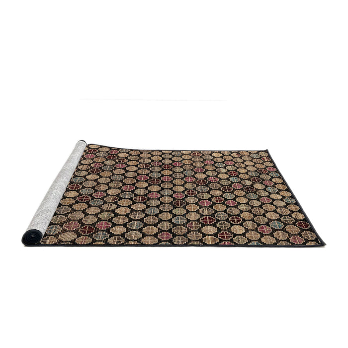 Sideview of Machine Washable Abstract Night Red Rug, wshabs4471