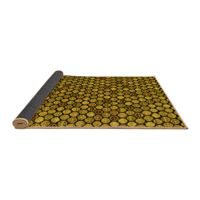 Sideview of Abstract Yellow Modern Rug, abs4471yw
