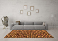 Machine Washable Abstract Orange Modern Rug, wshabs4471org